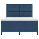 vidaXL Lit à ressorts avec matelas et lumières LED bleues 140 x 200 cm en tissu