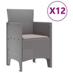 vidaXL Ensemble de salle à manger pour jardin 13 Pièces Gris clair