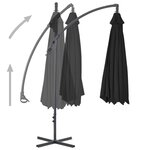 vidaXL Parasol de jardin en porte-à-faux avec mât en acier 300 cm noir