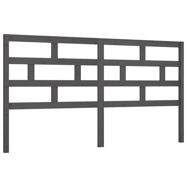 vidaXL Tête de lit Gris 206x4x100 cm Bois massif de pin