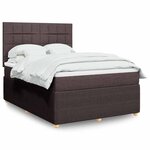 vidaXL Sommier à lattes de lit avec matelas Marron foncé 140x200 cm