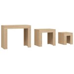 vidaXL Tables basses gigognes 3 Pièces chêne sonoma bois d'ingénierie