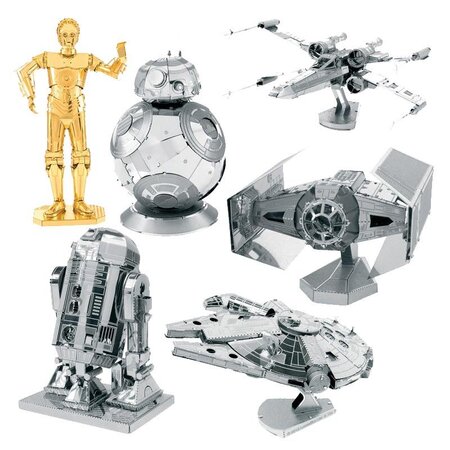 6 maquettes métalliques 3D Star Wars