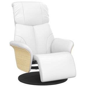 vidaXL Fauteuil inclinable avec repose-pieds blanc similicuir