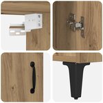 vidaXL Haut Armoire 2 Pièces Chêne artisanal Bois d'ingénierie