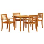 vidaXL Ensemble de salle à manger pour jardin 5 Pièces Marron