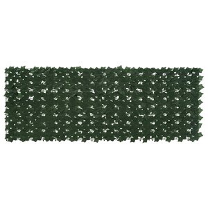 vidaXL Écran de balcon avec feuilles Vert foncé 200 x 75 cm
