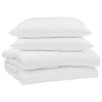 vidaXL Couette d'été avec oreiller 3 pièces Blanc Microfibre