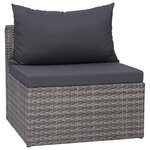 vidaXL Salon de jardin 9 Pièces avec coussins Résine tressée Gris