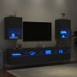 vidaXL Meubles TV avec lumières LED 2 Pièces noir 40 5x30x60 cm