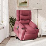 vidaXL Fauteuil inclinable de massage électrique Rouge bordeaux Tissu