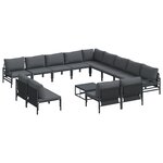 vidaXL Ensemble de canapé de jardin 14 Pièces Anthracite Acier