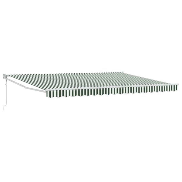 vidaXL Auvent Rayé Vert et blanc 4 5 × 3 m Polyester et métal
