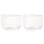 vidaXL Tables de chevet 2 Pièces Blanc 35x34x32 cm Bois de pin solide