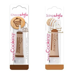 2 stylos alimentaires - caramel & chocolat