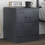 vidaXL Table de chevet anthracite 34 5x39x44 cm acier