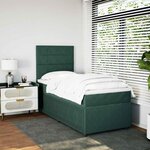 vidaXL Sommier à lattes de lit avec matelas Vert foncé 90x190 cm