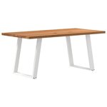 vidaXL Table à manger marron clair bois de chêne massif rectangulaire