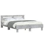 vidaXL Cadre de lit sans matelas gris béton 150x200 cm