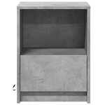 vidaXL Armoire de chevet et lumières LED gris béton bois d'ingénierie