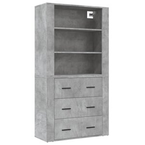 vidaXL Buffet haut Gris béton Bois d'ingénierie