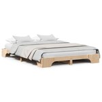 vidaXL Cadre de lit Naturel Bois de pin 160 x 200 cm Durable