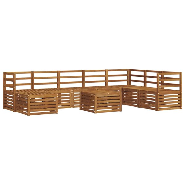 vidaXL Ensemble de canapés d'extérieur 9 Pièces Naturel