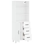 vidaXL Buffet haut Blanc 69 5x34x180 cm Bois d'ingénierie