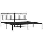 vidaXL Cadre de lit métal avec tête de lit noir 183x213 cm
