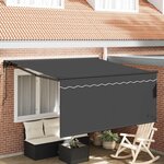 vidaXL Auvent Rétractable Gris et anthracite 300 x 250 cm