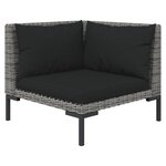 Salon de jardin meuble d'extérieur ensemble de mobilier 7 pièces avec coussins résine tressée gris foncé 02_0017287