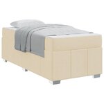 vidaXL Cadre de lit avec matelas Crème 100 x 200 cm tissu