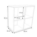 Etagère cube Loni 2x2 gris