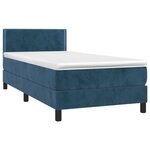 vidaXL Sommier à lattes de lit avec matelas LED Bleu foncé 100x200 cm