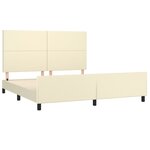 vidaXL Cadre de lit avec tête de lit Crème 160x200 cm Similicuir