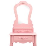 vidaXL Ensemble de coiffeuse avec tabouret Rose 50x59x136 cm Paulownia
