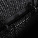 vidaXL Boîte de rangement de jardin 90 L Noir PP Rotin