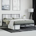 vidaXL Cadre de lit métal sans matelas avec tête de lit noir 120x200cm