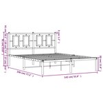 vidaXL Cadre de lit métal sans matelas et tête de lit blanc 135x190 cm