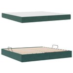 vidaXL Lit avec rangement et matelas Vert foncé 200 x 200 cm Velours