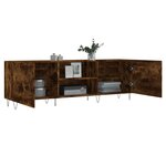 vidaXL Meuble TV chêne fumé 150x30x50 cm bois d'ingénierie