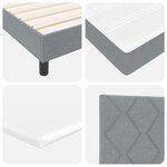 vidaXL Lit ressort avec matelas Gris clair 90x200 cm Tissu