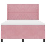 Lit Box Spring vidaXL avec Matelas & LED Rose 160x200 cm Velours