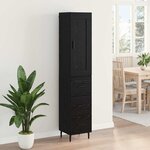vidaXL Haut Armoire Chêne noir 34 5 x 34 x 180 cm Bois d'ingénierie