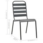 vidaXL Ensemble de salle à manger de jardin 5 Pièces Acier Gris foncé