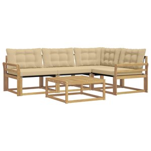 vidaXL Ensemble de canapés d'extérieur 5 pc Blanc et Beige
