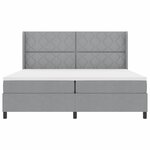 vidaXL Lit à ressorts avec matelas Gris clair 200 x 200 cm tissu
