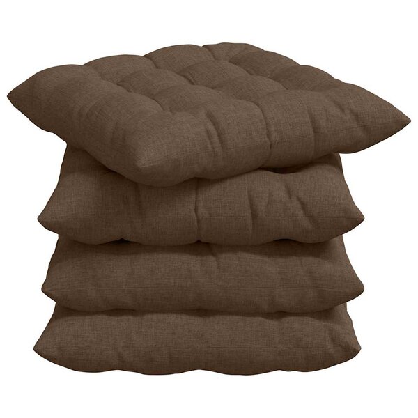 vidaXL Coussins de siège 4 pc Tissu Marron 40 x 40 x 6 cm