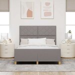 vidaXL Cadre de lit avec tête de lit Taupe 160 x 200 cm tissu