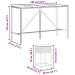 vidaXL Ensemble de bar de jardin 7 Pièces avec coussins gris poly rotin